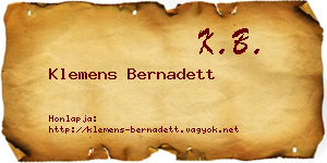 Klemens Bernadett névjegykártya