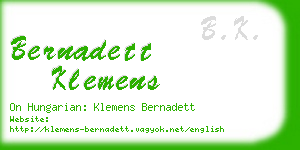 bernadett klemens business card